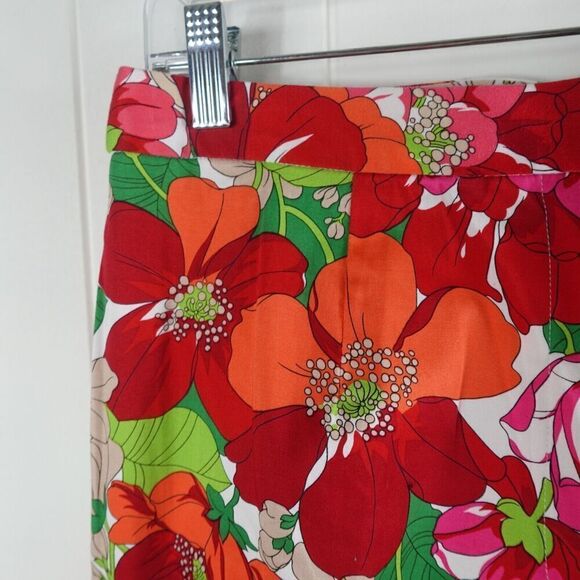 Worthington Womens Pants Bright Floral Colors Cropped Size 14 - Picture 3 of 10